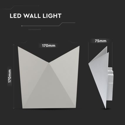 LED Spoljna zidna lampa LED/5W/230V 4000K IP65 sivo
