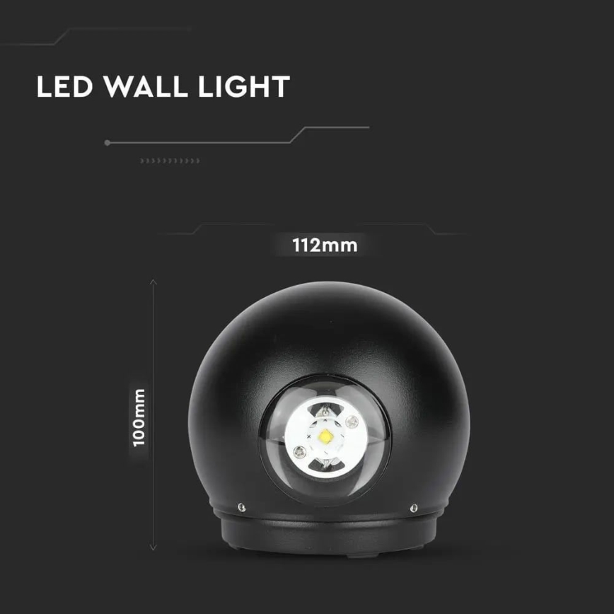 LED Spoljna zidna lampa LED/6W/230V 3000K IP65 crno