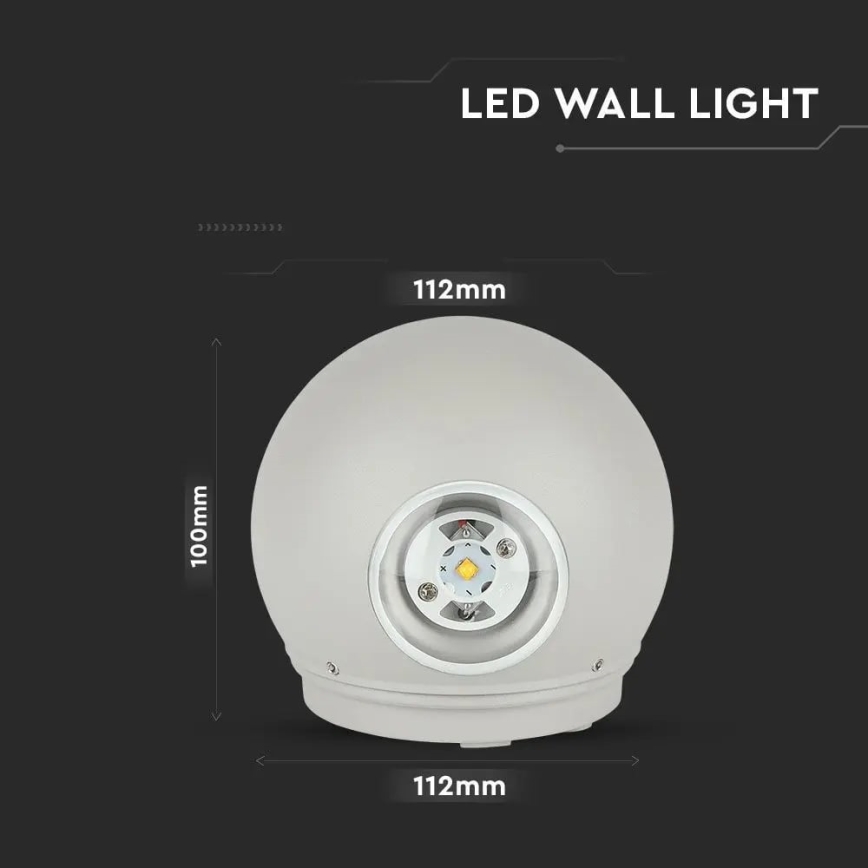 LED Spoljna zidna lampa LED/6W/230V 3000K IP65 sivo