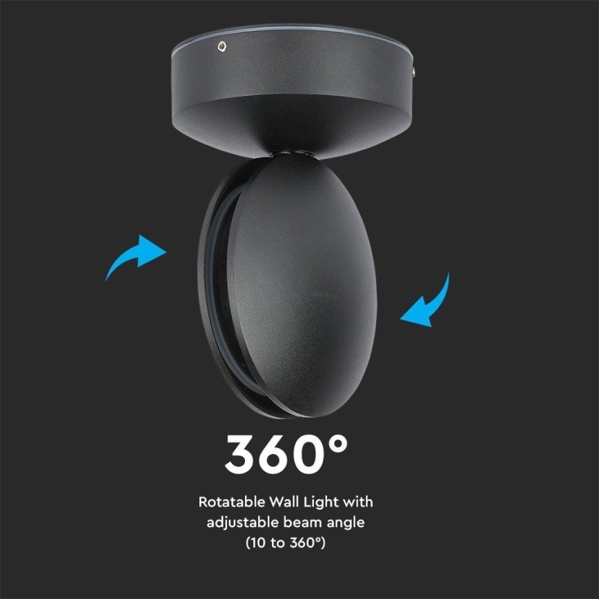 LED Vanjska zidna fleksibilna lampa LED/7W/230V 4000K IP65 crno