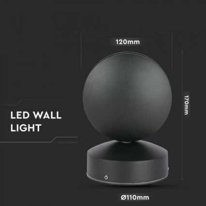 LED Vanjska zidna fleksibilna lampa LED/7W/230V 4000K IP65 crno