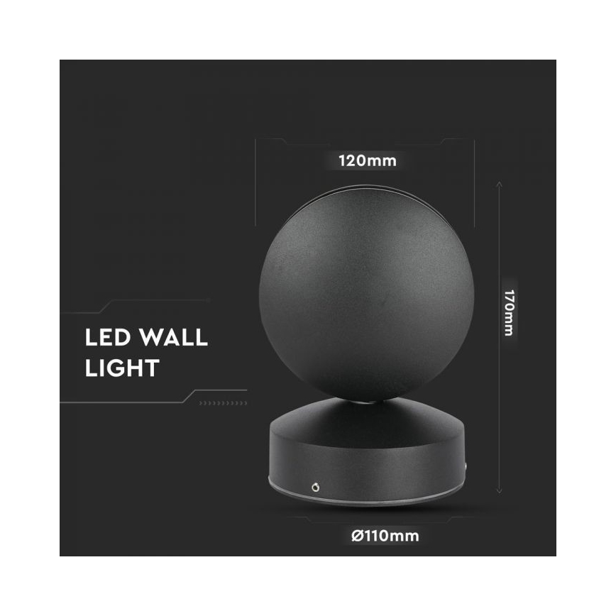 LED Vanjska zidna fleksibilna lampa LED/7W/230V 4000K IP65 crno
