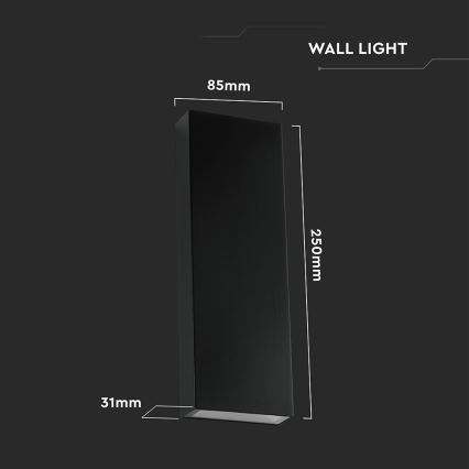 LED Spoljna zidna lampa LED/8W/230V 4000K IP65 crno