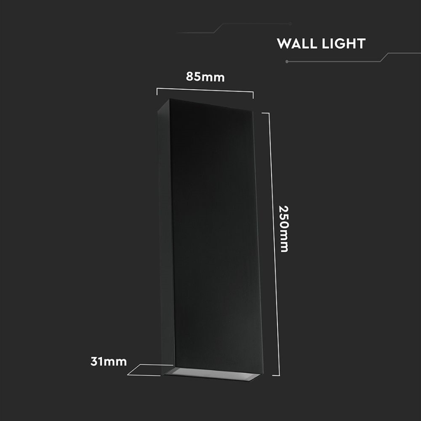 LED Spoljna zidna lampa LED/8W/230V 4000K IP65 crno