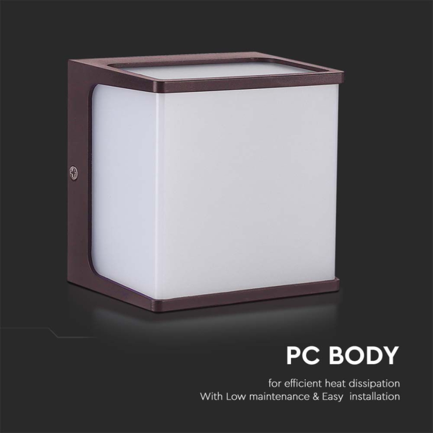 LED Spoljna zidna lampa LED/8W/230V IP65 3000K braon