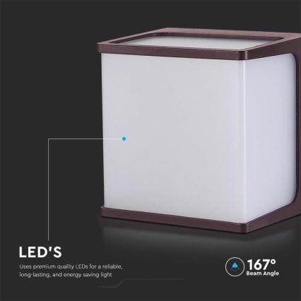 LED Spoljna zidna lampa LED/8W/230V IP65 3000K braon