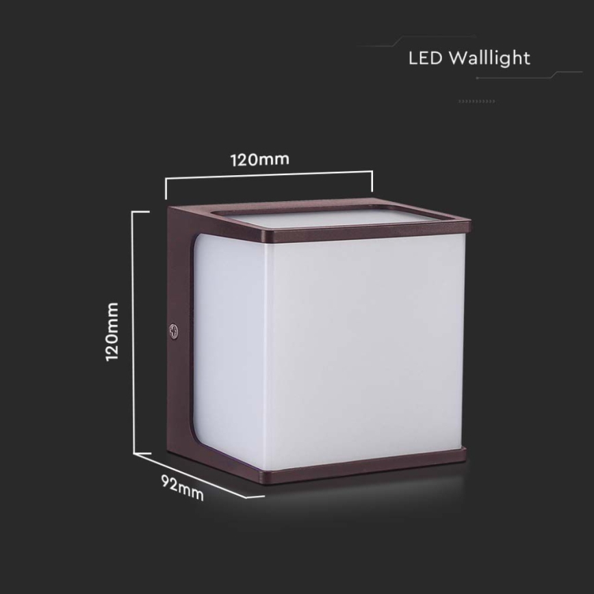 LED Spoljna zidna lampa LED/8W/230V IP65 3000K braon