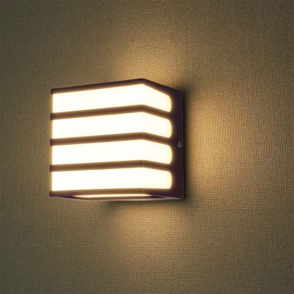 LED Spoljna zidna lampa LED/8W/230V IP65 3000K braon