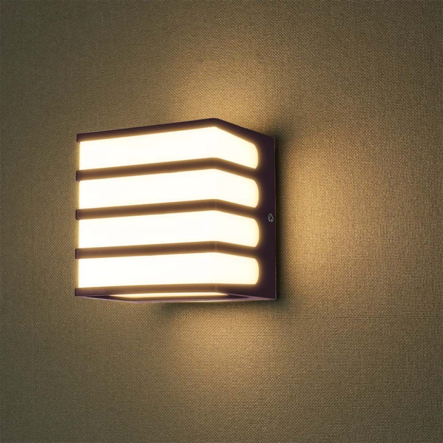 LED Spoljna zidna lampa LED/8W/230V IP65 3000K braon