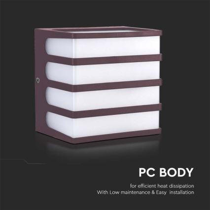 LED Spoljna zidna lampa LED/8W/230V IP65 3000K braon