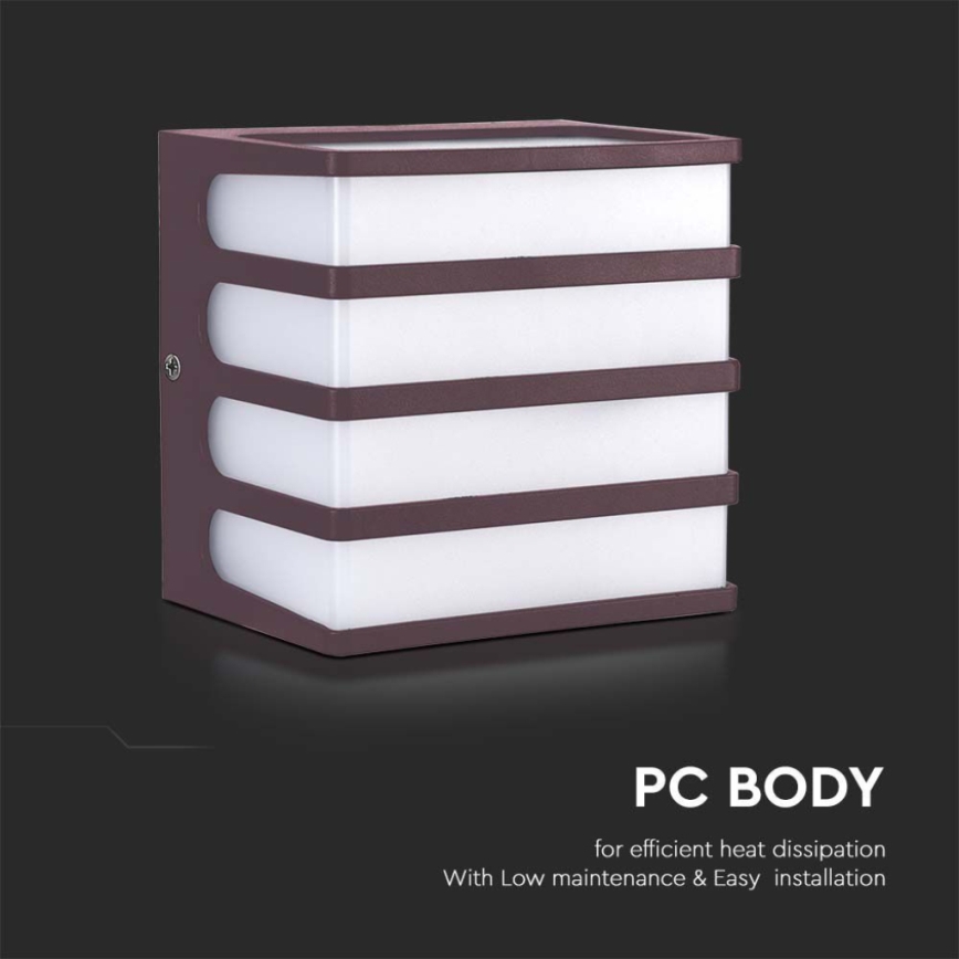 LED Spoljna zidna lampa LED/8W/230V IP65 3000K braon