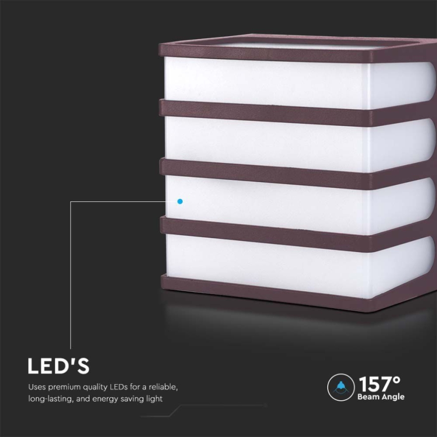 LED Spoljna zidna lampa LED/8W/230V IP65 3000K braon