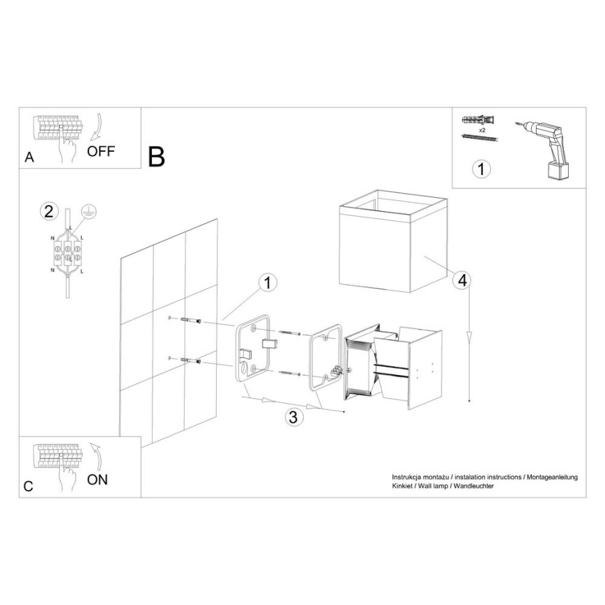 LED Spoljna zidna lampa LUCA LED/6W/230V IP54