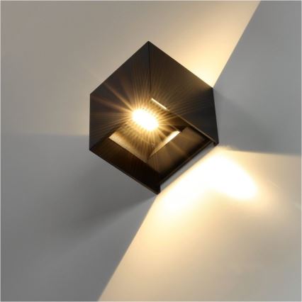 LED Spoljna zidna lampa QUERK 2xLED/3W/230V 3000K IP54 crno