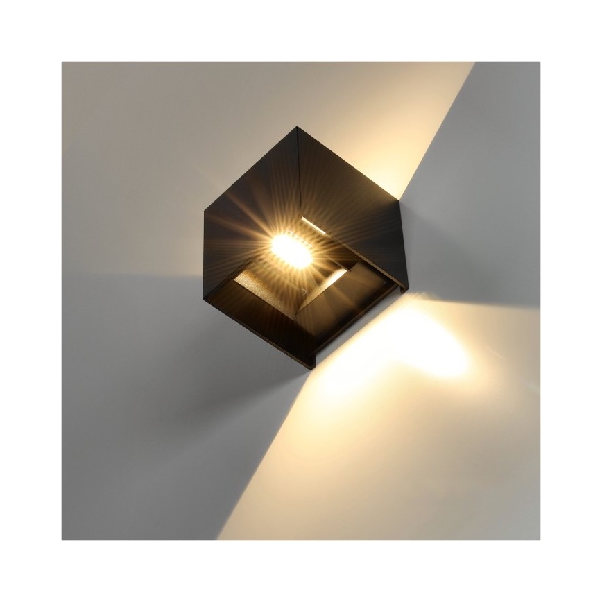 LED Spoljna zidna lampa QUERK 2xLED/3W/230V 3000K IP54 crno