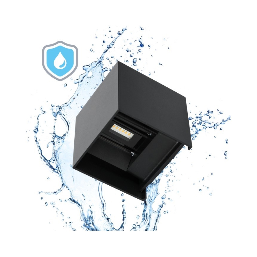 LED Spoljna zidna lampa QUERK 2xLED/3W/230V 3000K IP54 crno