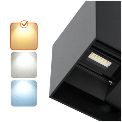 LED Spoljna zidna lampa QUERK 2xLED/3W/230V 3000K IP54 crno