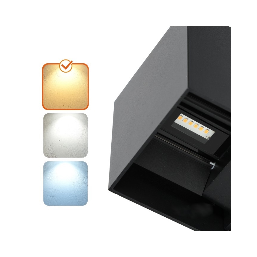 LED Spoljna zidna lampa QUERK 2xLED/3W/230V 3000K IP54 crno