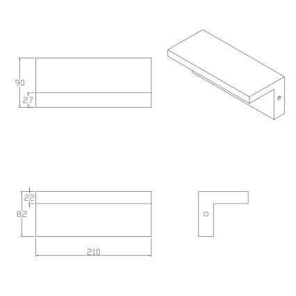 LED Spoljna zidna lampa TESA LED/10W/230V IP54 crno