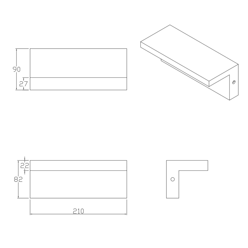 LED Spoljna zidna lampa TESA LED/10W/230V IP54 crno