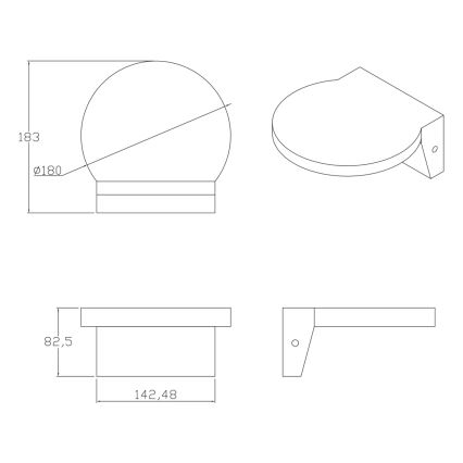 LED Spoljna zidna lampa TESA LED/10W/230V IP54 crno