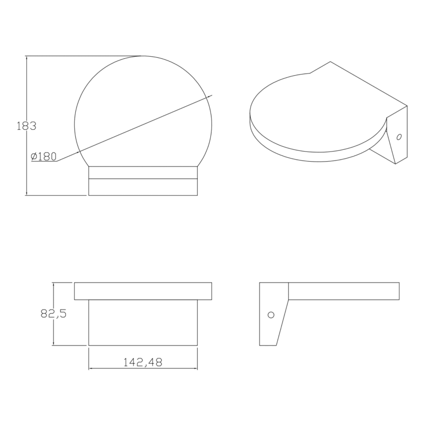 LED Spoljna zidna lampa TESA LED/10W/230V IP54 crno