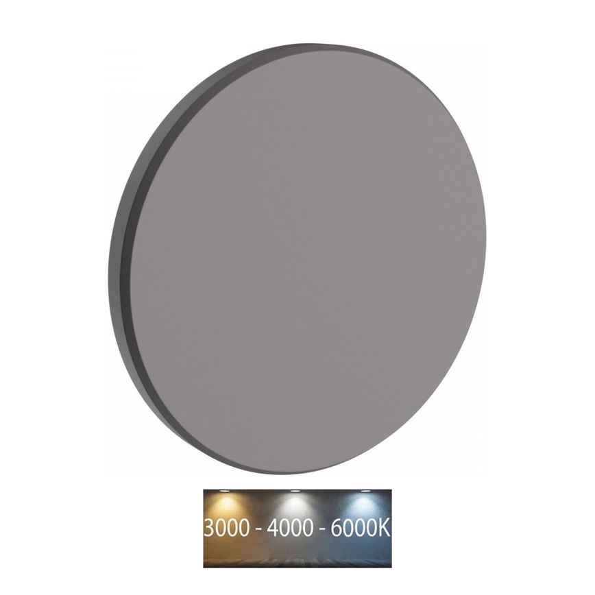 LED spoljna zidna svetiljka PIATTA LED/9W/230V 3000/4000/6000K prečnik 12 cm IP44 siva