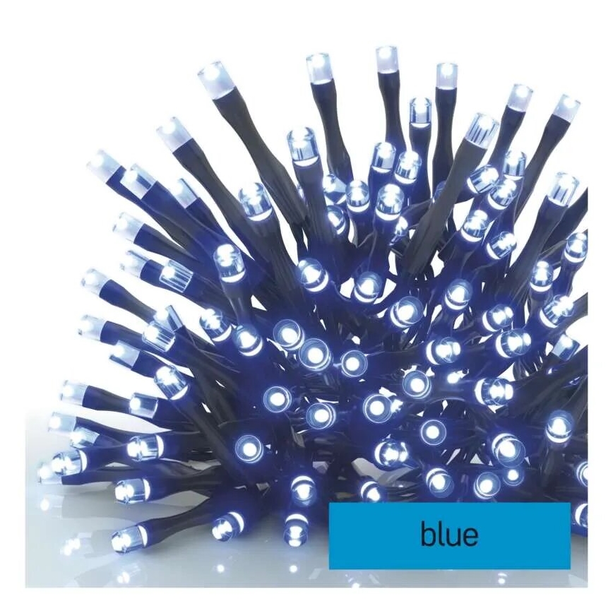 LED spoljni božićni lanac 100xLED/10m IP44 plav