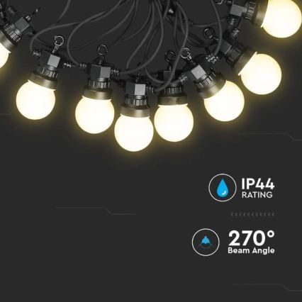 LED spoljni lanac STRING 10m 20xLED/0,5W/24/230V 3000K IP44