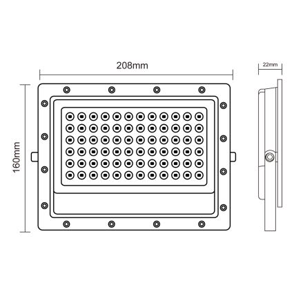 LED Spoljni reflektor LED/100W/230V 5000K IP65 sivo