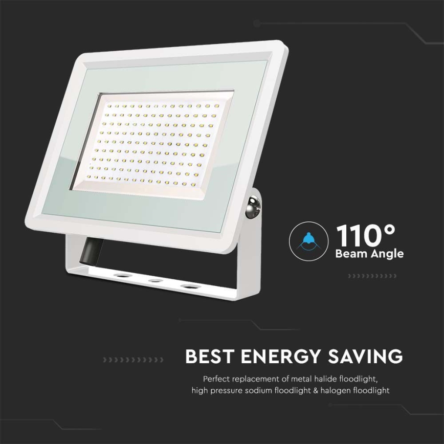 LED Spoljni reflektor LED/200W/230V 4000K IP65 bela