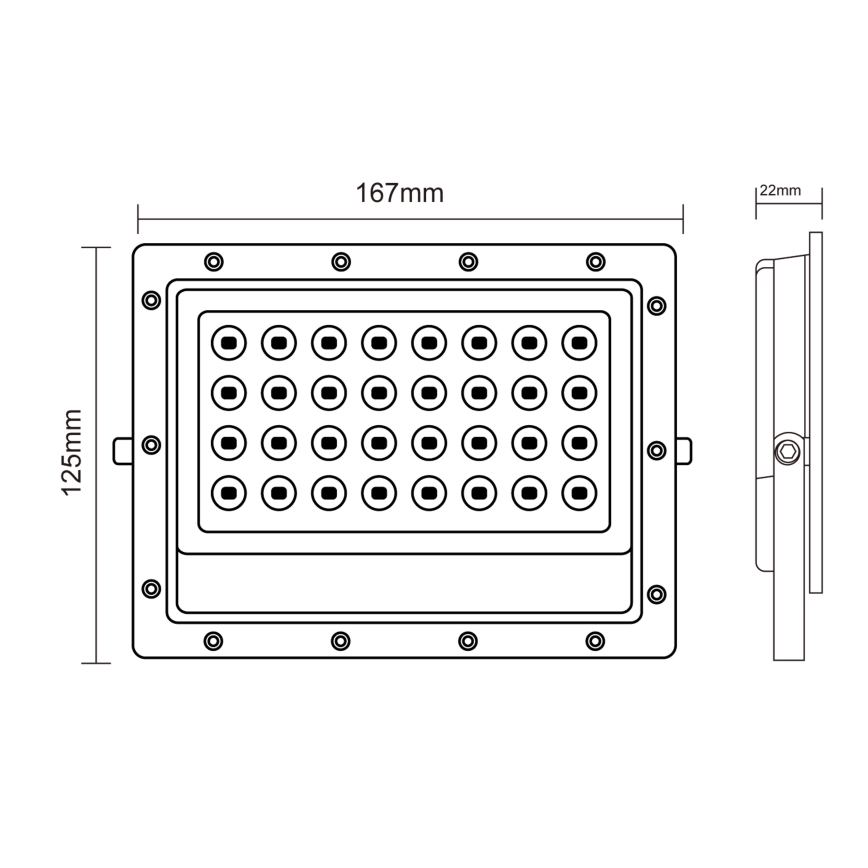 LED Spoljni reflektor LED/50W/230V 5000K IP65 sivo