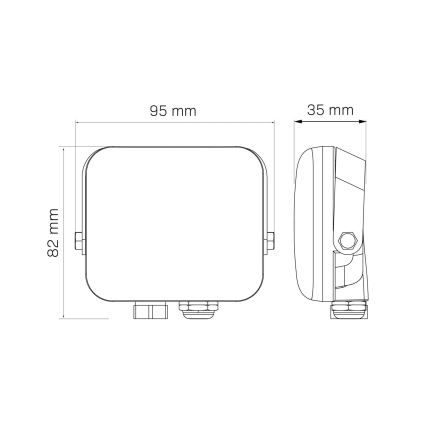 LED Spoljni reflektor MILKY LED/10W/230V 4000K IP65 crno
