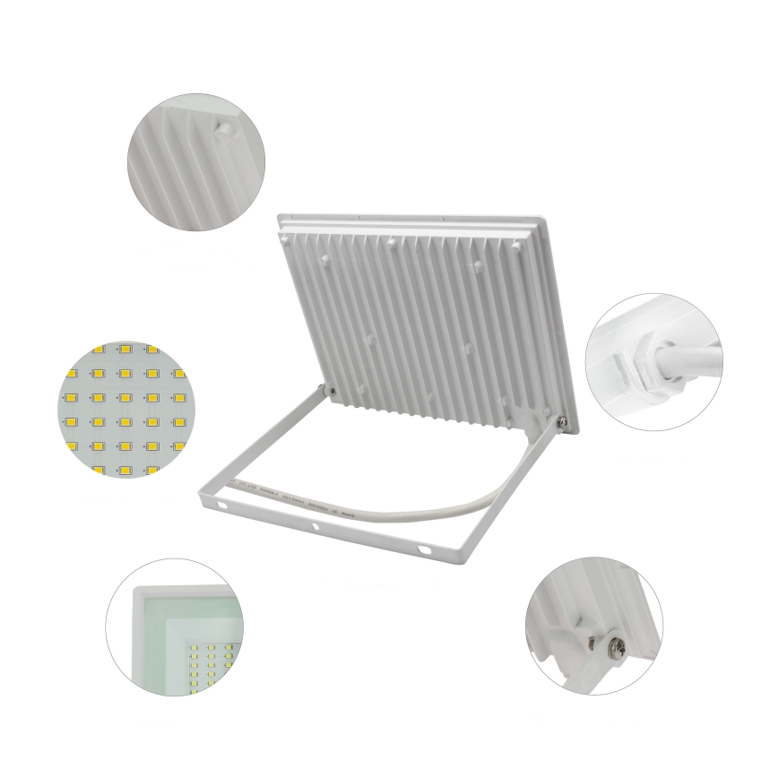 LED Spoljni reflektor NOCTIS LUX 3 LED/100W/230V 4000K IP65 bela