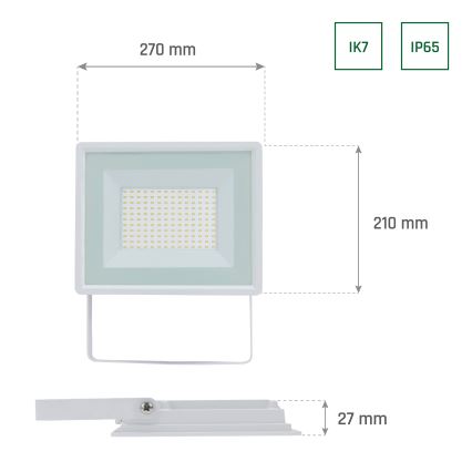 LED Spoljni reflektor NOCTIS LUX 3 LED/100W/230V 4000K IP65 bela