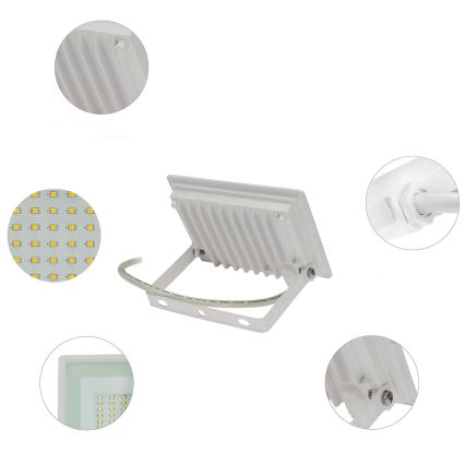 LED Spoljni reflektor NOCTIS LUX 3 LED/30W/230V 4000K IP65 bela