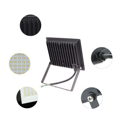 LED Spoljni reflektor NOCTIS LUX 3 LED/50W/230V 6000K IP65 crno