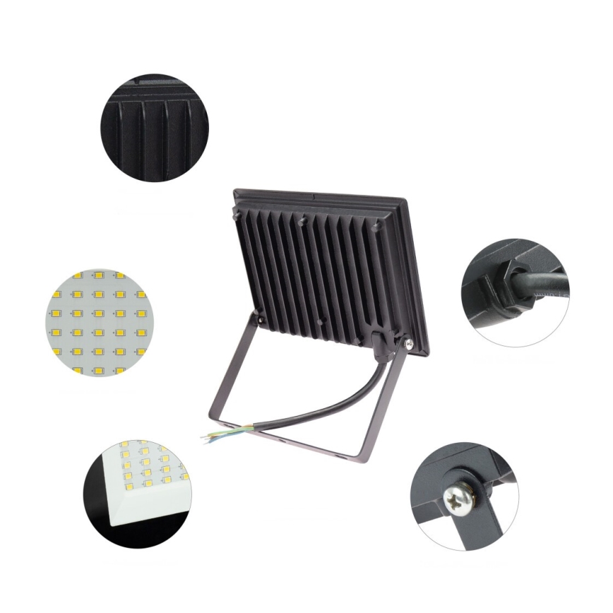 LED Spoljni reflektor NOCTIS LUX 3 LED/50W/230V 6000K IP65 crno