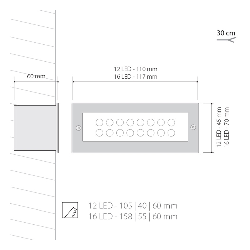 LED Spoljno osvetljenje 1x12LED/1W/230V IP54