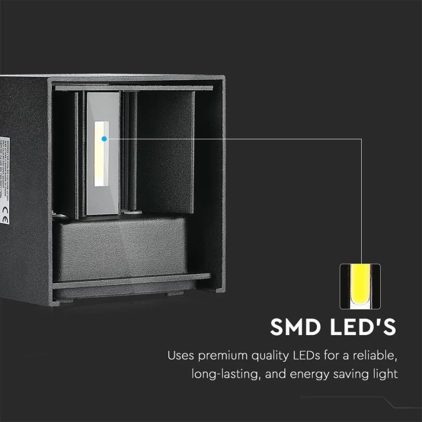 LED spoljno zidno svetlo LED/11W/230V 4000K IP65 crna