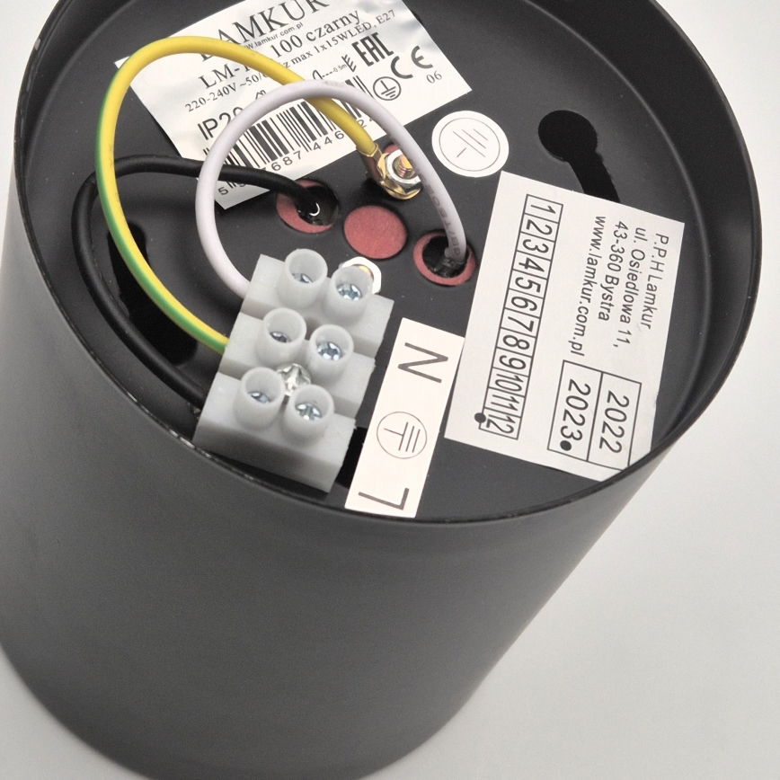 LED spot svetiljka TACO 1xE27/15W/230V crna