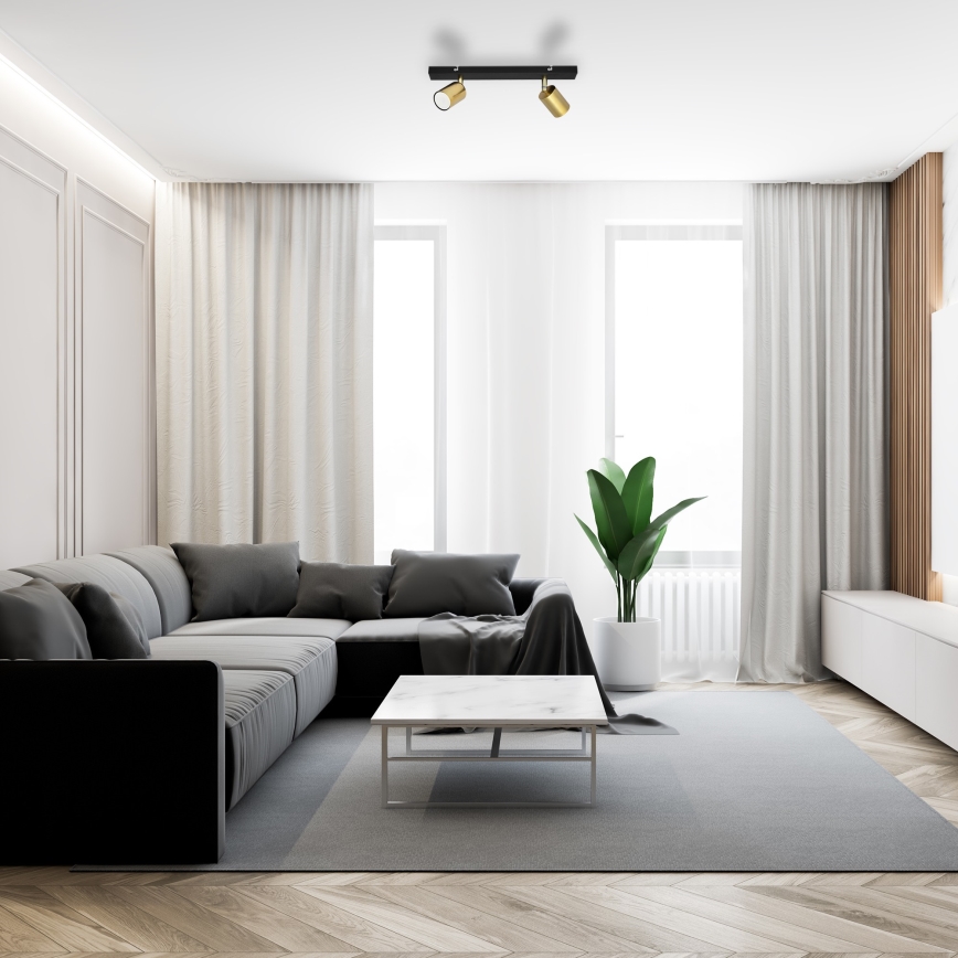 LED spot svetiljka TUNE 2xGU10/4,8W/230V zlatna/crna