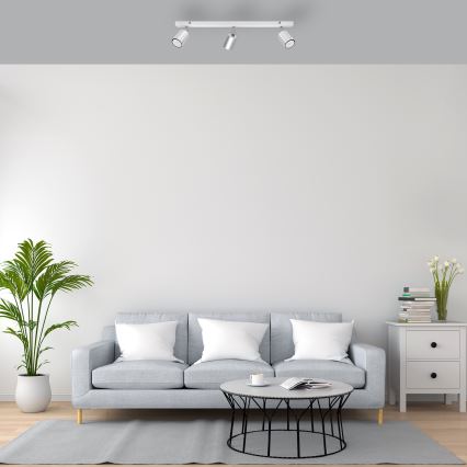 LED spot svetiljka TUNE 3xGU10/4,8W/230V mat hrom/bela