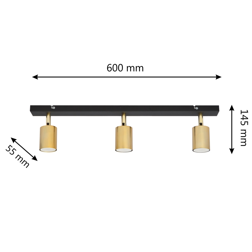LED spot svetiljka TUNE 3xGU10/4,8W/230V zlatna/crna