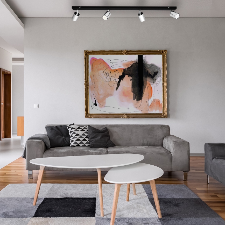 LED spot svetiljka TUNE 4xGU10/4,8W/230V mat hrom/crna