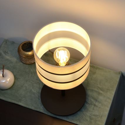 LED Stona lampa HELEN 1xE27/15W/230V kremasta/crno/zlatna