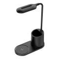 LED stona lampa LED/3W/5V sa bežičnim punjenjem crna