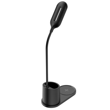 LED stona lampa LED/3W/5V sa bežičnim punjenjem crna