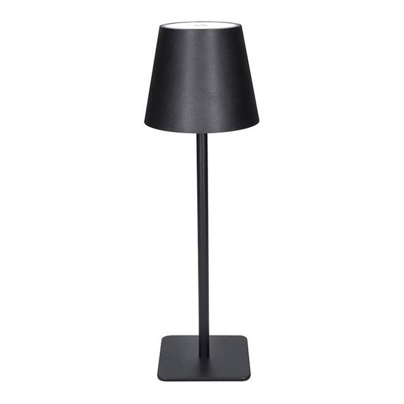 LED stona lampa LUCCA, prigušiva, punjiva, dodirna, LED/3,7V, 3000/4000/6500K, 2000 mAh, crna