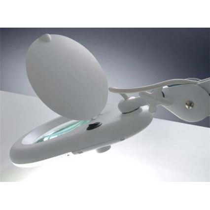 LED Stona lampa sa lupom LED/9W/230V bela/sjajni krom